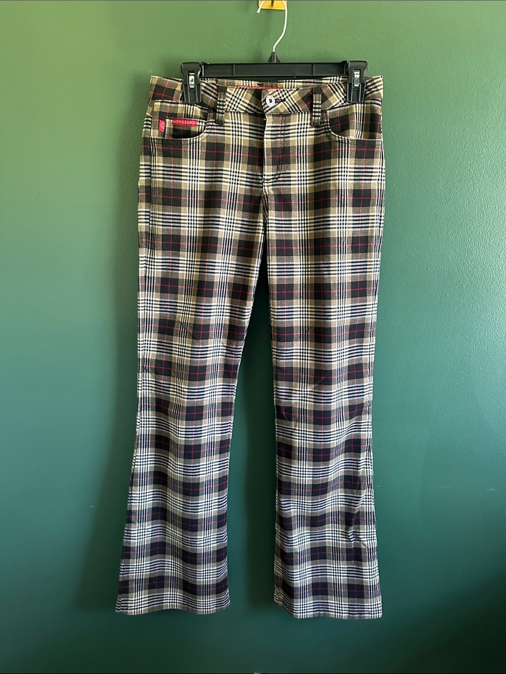 Vintage Hot Kiss Plaid Slim Bootcut Pants Size 5